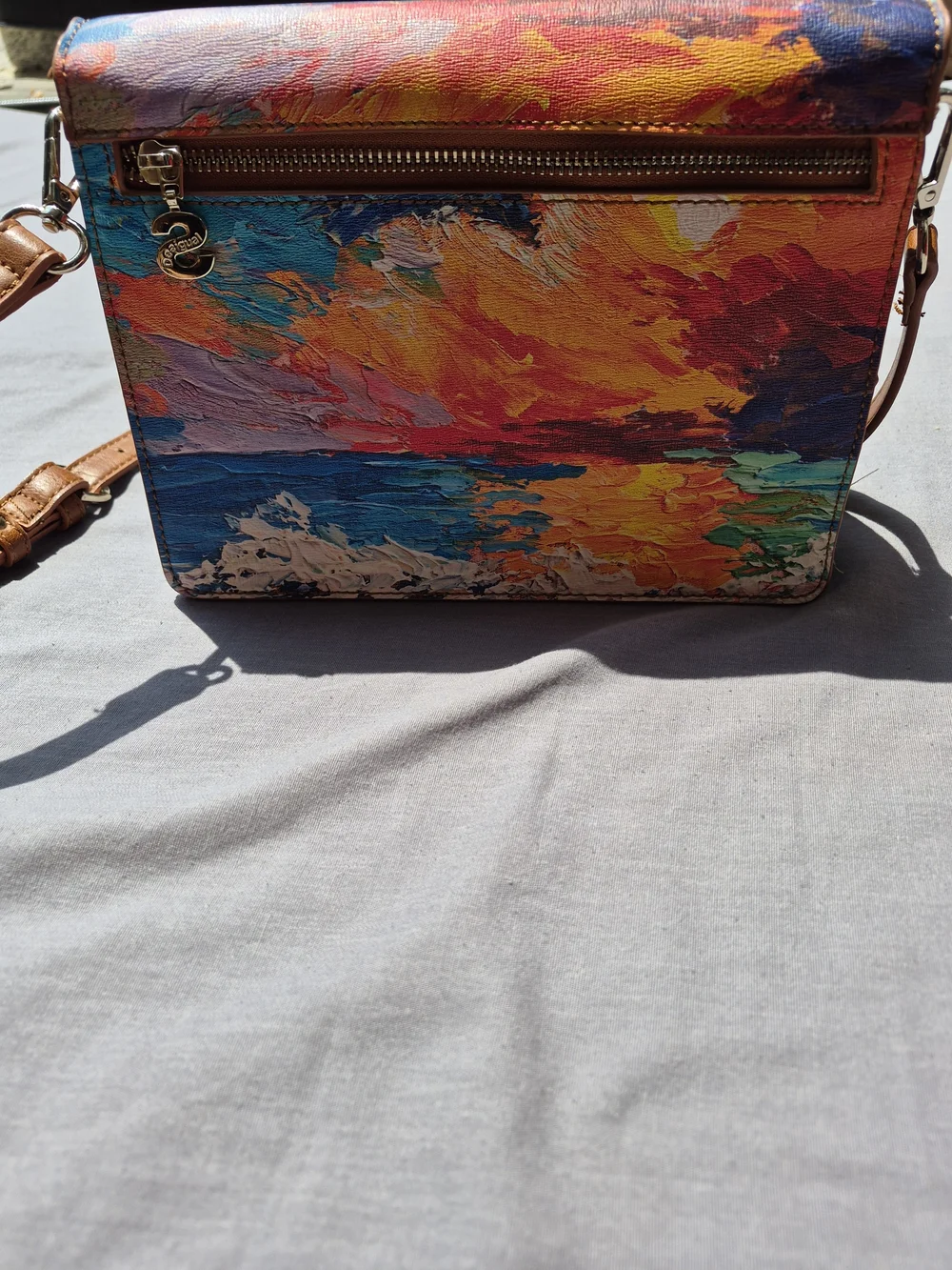Desigual Painted Abstract  Crossbody Bag in Multicolor